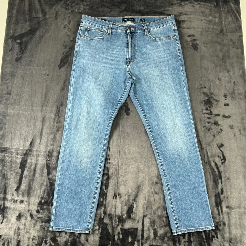 Lucky Brand 410 Athletic Slim Jeans Mens 36x32 Blue Medium Wash Denim 3259